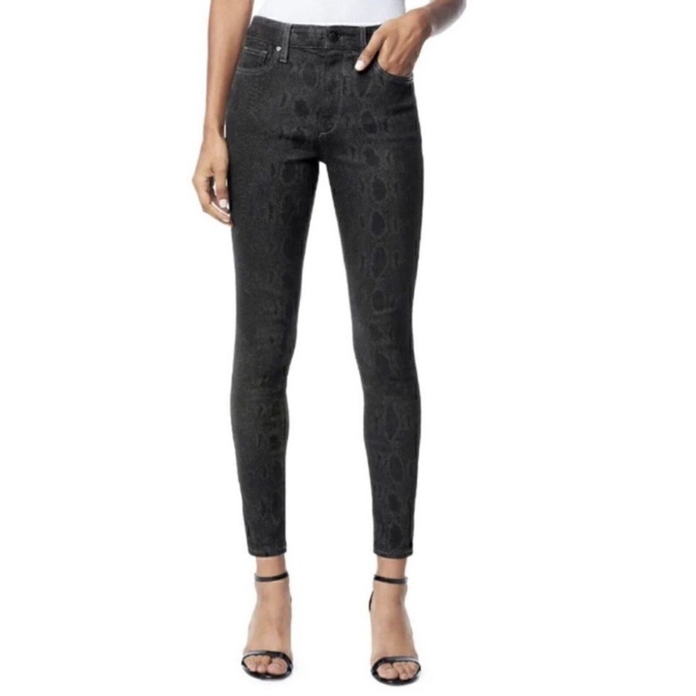 Joes Jeans The Charlie High Rise Skinny Ankle Black Snake Print 30 Python